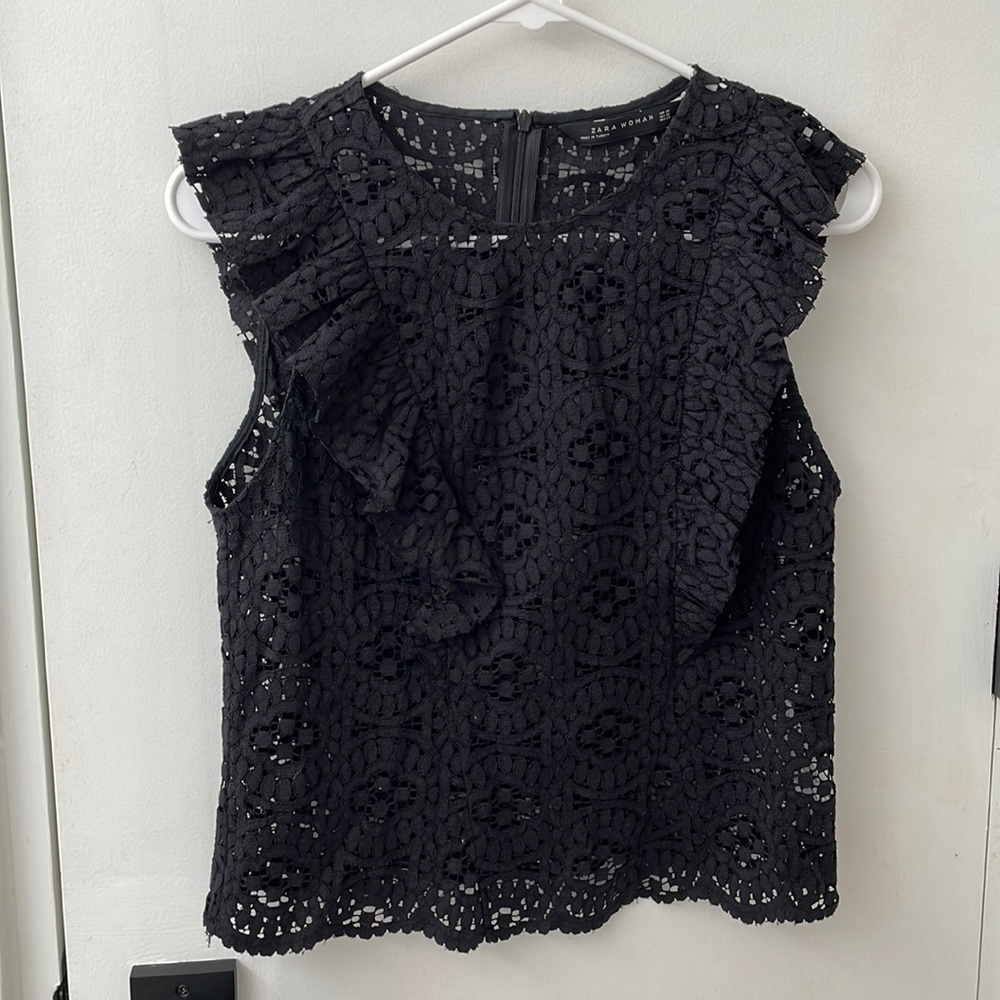 Zara Black Lace Top XS